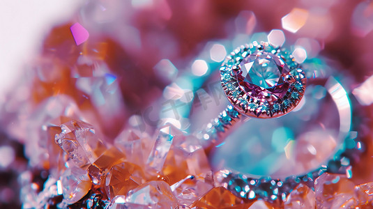 璀璨钻石戒指珍贵摄影照片