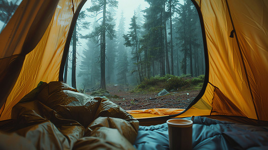 野外帐篷露营森林摄影照片