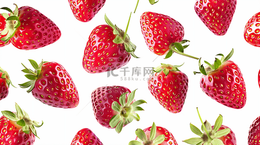文艺清新白色背景图片_草莓图案白色背景1