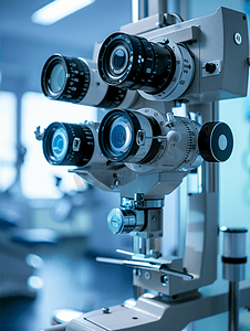 眼科诊断摄影照片_眼科测量配镜师