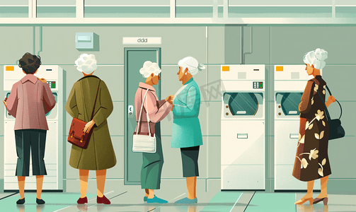 老年妇女在检查设备