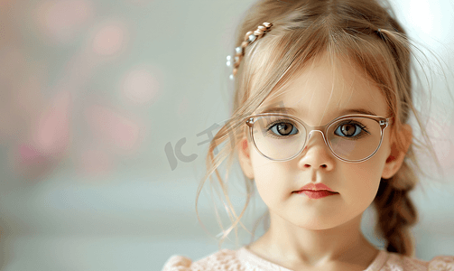 戴眼镜的小女孩