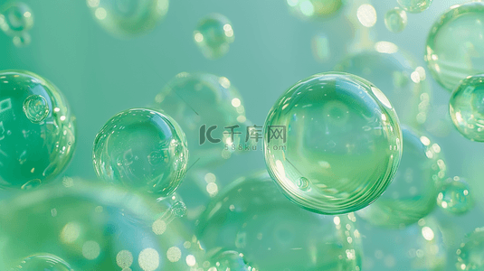 清新背景图片_清新绿色气泡泡沫的背景