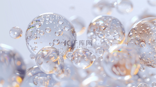 气泡背景透明背景图片_3D透明水晶气泡背景