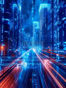 现代化科技背景图片_蓝色科技时尚现代化城市建筑的背景