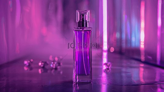 香水背景图片_紫色女性浪漫香水瓶装广告拍摄的背景