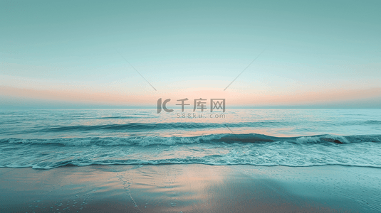 蔚蓝的大海背景图片_清晨的海岸沙滩背景