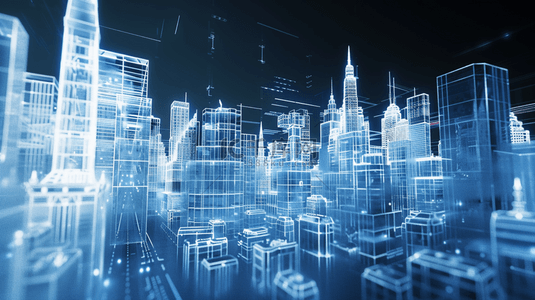 城市背景图片_未来科技感城市模型背景