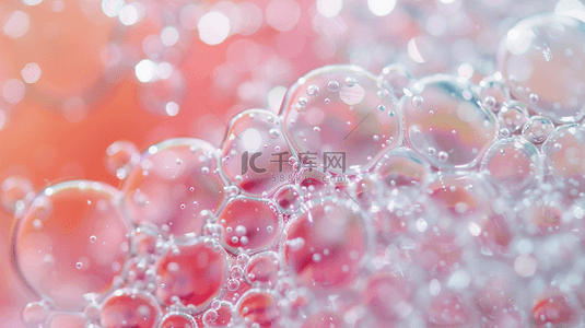 彩色彩光晶莹气泡泡沫的背景