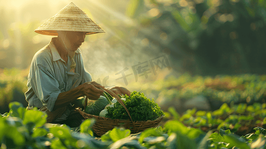 捧着新鲜蔬菜的菜农41