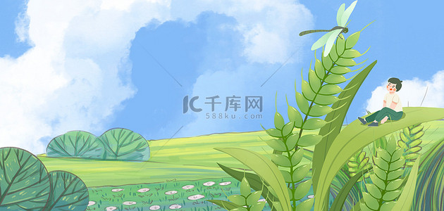 it人物背景图片_小满人物卡通背景