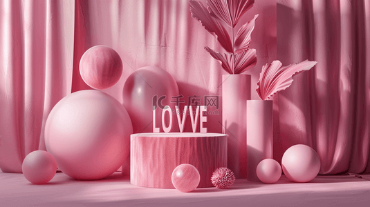 粉色气球装饰浪漫背景