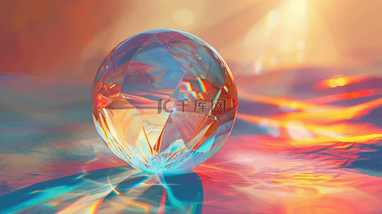 光圆形背景图片_彩色彩光圆形水晶球的背景
