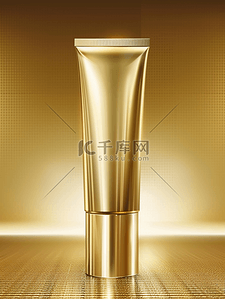 广告背景图片_金色塑管包装护肤品的拍摄的背景