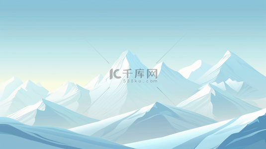 简约渐变白色背景图片_简约渐变蓝白色雪峰丛山背景