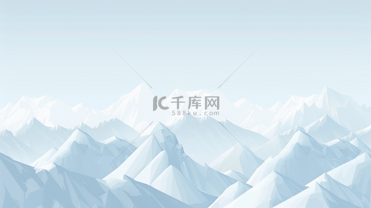 山顶简约背景背景图片_简约渐变蓝白色雪峰丛山背景