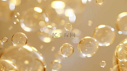 金黄色质感背景图片_金黄色气泡泡沫晶莹剔透的背景