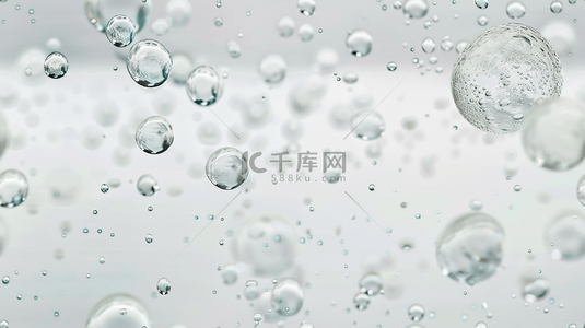 水袋气球背景图片_闪烁着气泡的透明的水背景