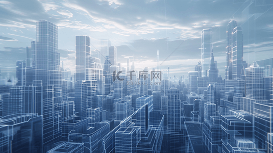 城市生活科技背景图片_未来科技感城市模型背景