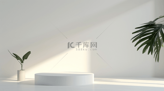 白色空间阳光照射墙面灯光舞台展示的背景