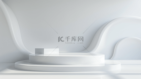 白色简约空间建筑设计风格圆形展示台的背景
