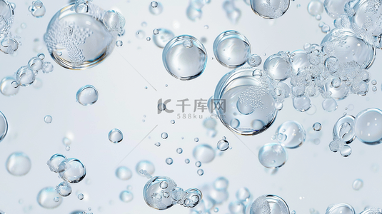 爆炸气泡框情绪背景图片_闪烁着气泡的透明的水背景