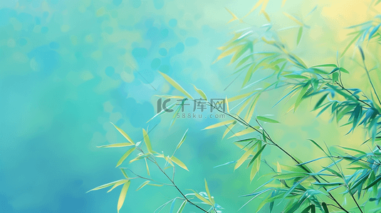 中式唯美缤纷树林竹子的背景