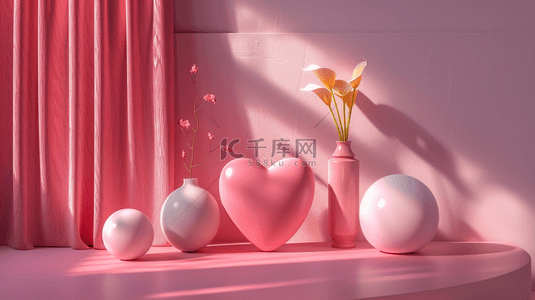 可爱气球装饰背景图片_粉色气球装饰浪漫背景