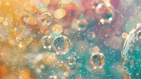 五颜六色的泡泡背景图片_闪烁着气泡的五颜六色的水背景