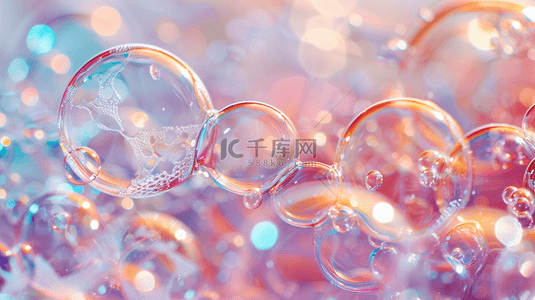 气泡光背景图片_彩色彩光晶莹气泡泡沫的背景
