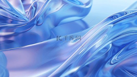 背景蓝色水晶背景图片_蓝底色透明玻璃造型背景