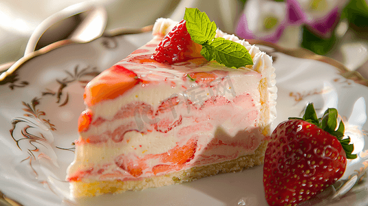 草莓奶酪芝士蛋糕摄影21