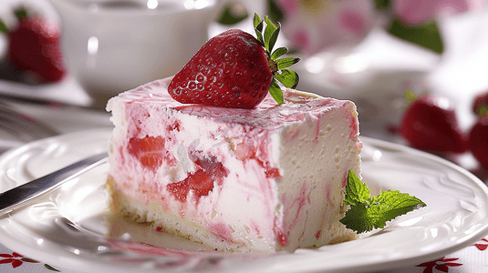 草莓奶酪芝士蛋糕摄影24