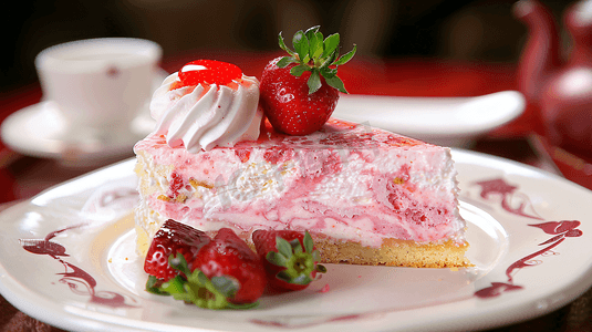 草莓奶酪芝士蛋糕摄影18