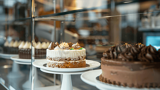 西点店橱窗中的生日蛋糕3