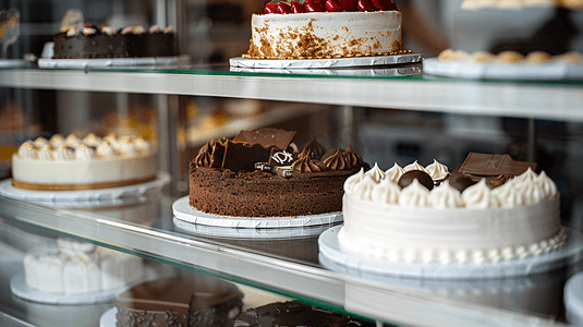 西点店橱窗中的生日蛋糕4