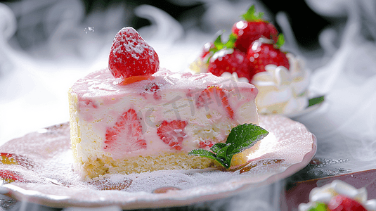 草莓奶酪芝士蛋糕摄影17