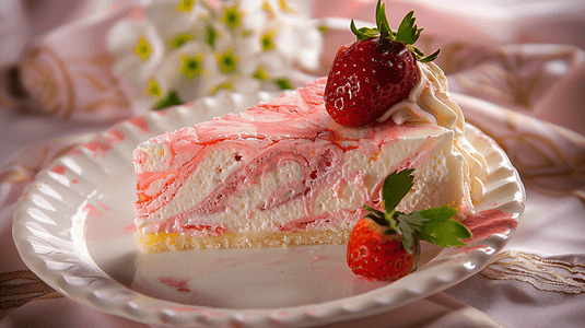 草莓奶酪芝士蛋糕摄影15