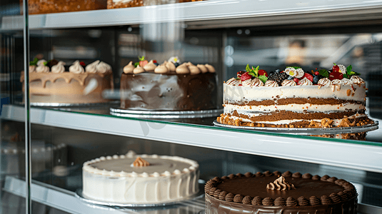西点店橱窗中的生日蛋糕6