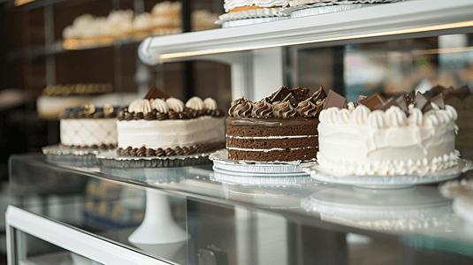 西点店橱窗中的生日蛋糕7