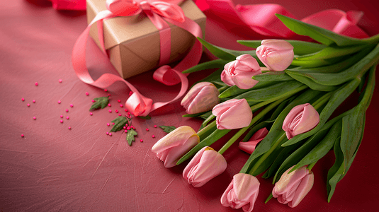 鲜花康乃馨和礼物盒子19
