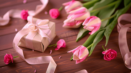 鲜花康乃馨和礼物盒子18