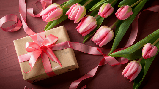 鲜花郁金香和礼物盒子6