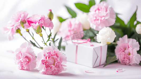 鲜花康乃馨和礼物盒子2