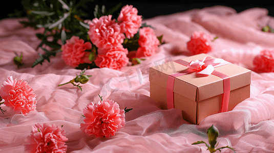 鲜花康乃馨和礼物盒子7