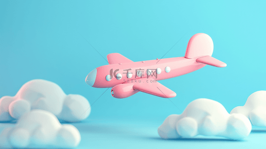 六一儿童节3D卡通白云和飞机背景