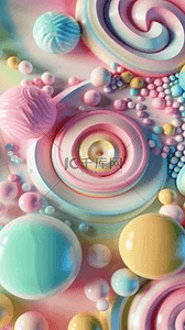 糖果屋里的糖果背景图片_六一儿童节彩色糖果素材