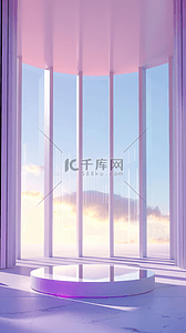 夏天蓝紫色长虹玻璃产品展示空间2背景图片