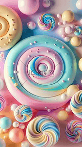 彩色背景图片背景图片_六一儿童节彩色糖果背景图片