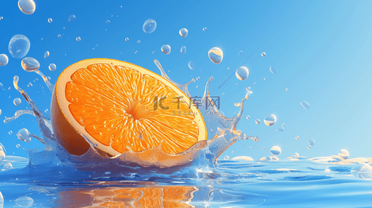 水里面的鱼背景图片_把橙子扔进水里溅起水花的背景